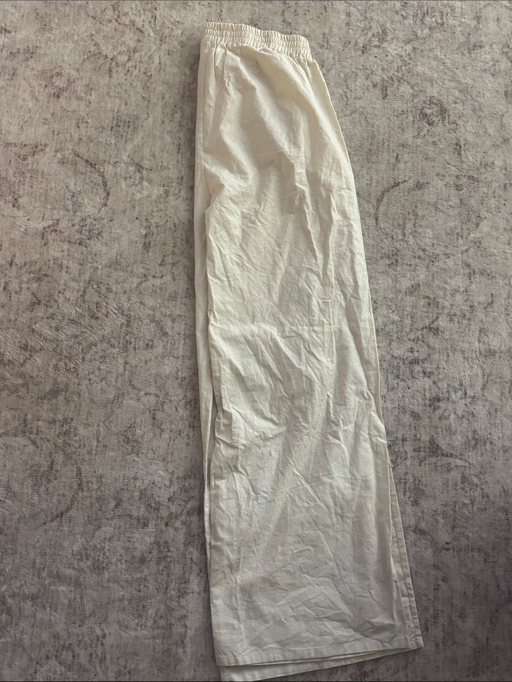 Boutique Set Annabelle by Mabel NWT Embroidered Wide-Leg Cream Linen Pants - Picture 5 of 6